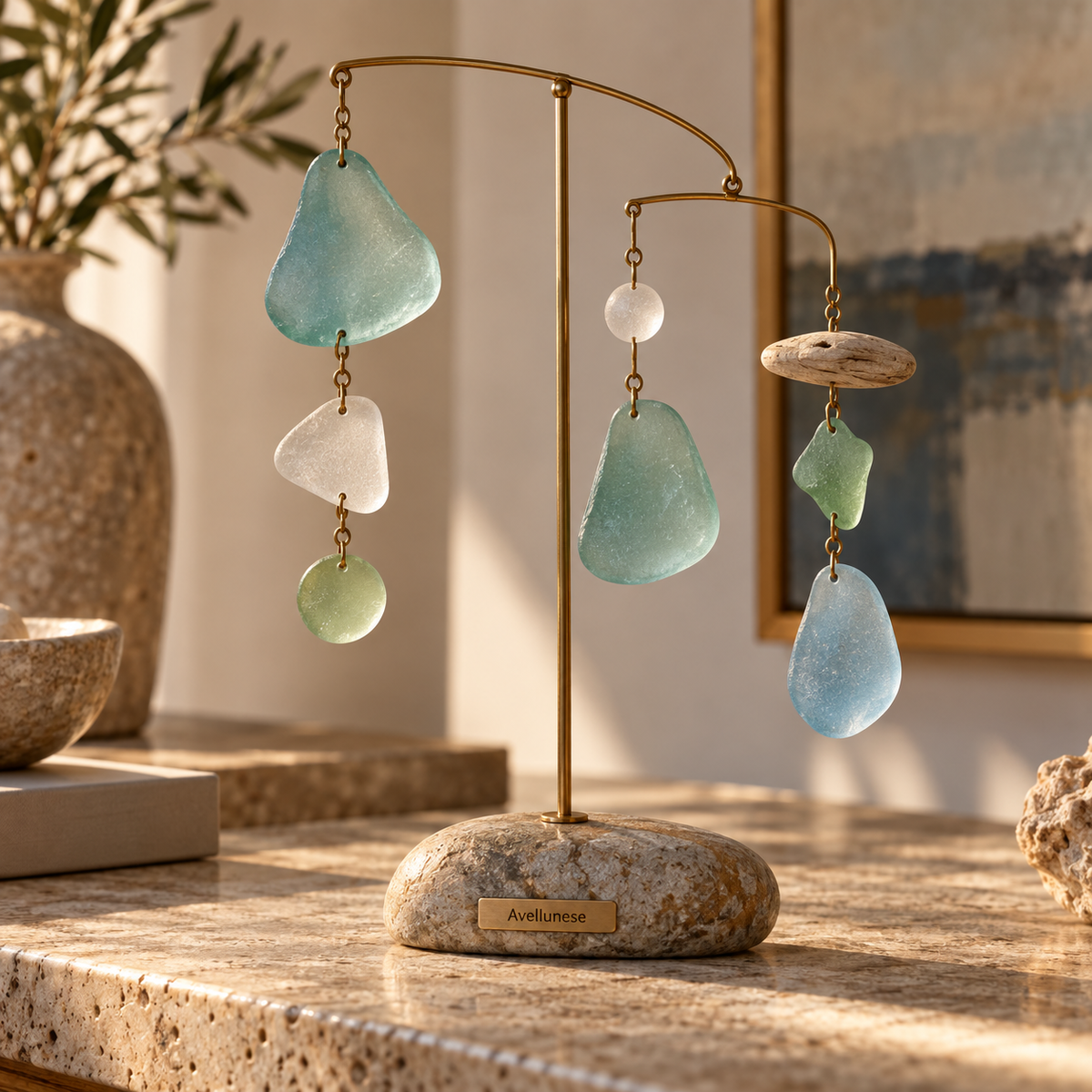 Avellunese™ Sea Mist Hanging Glass Mobile