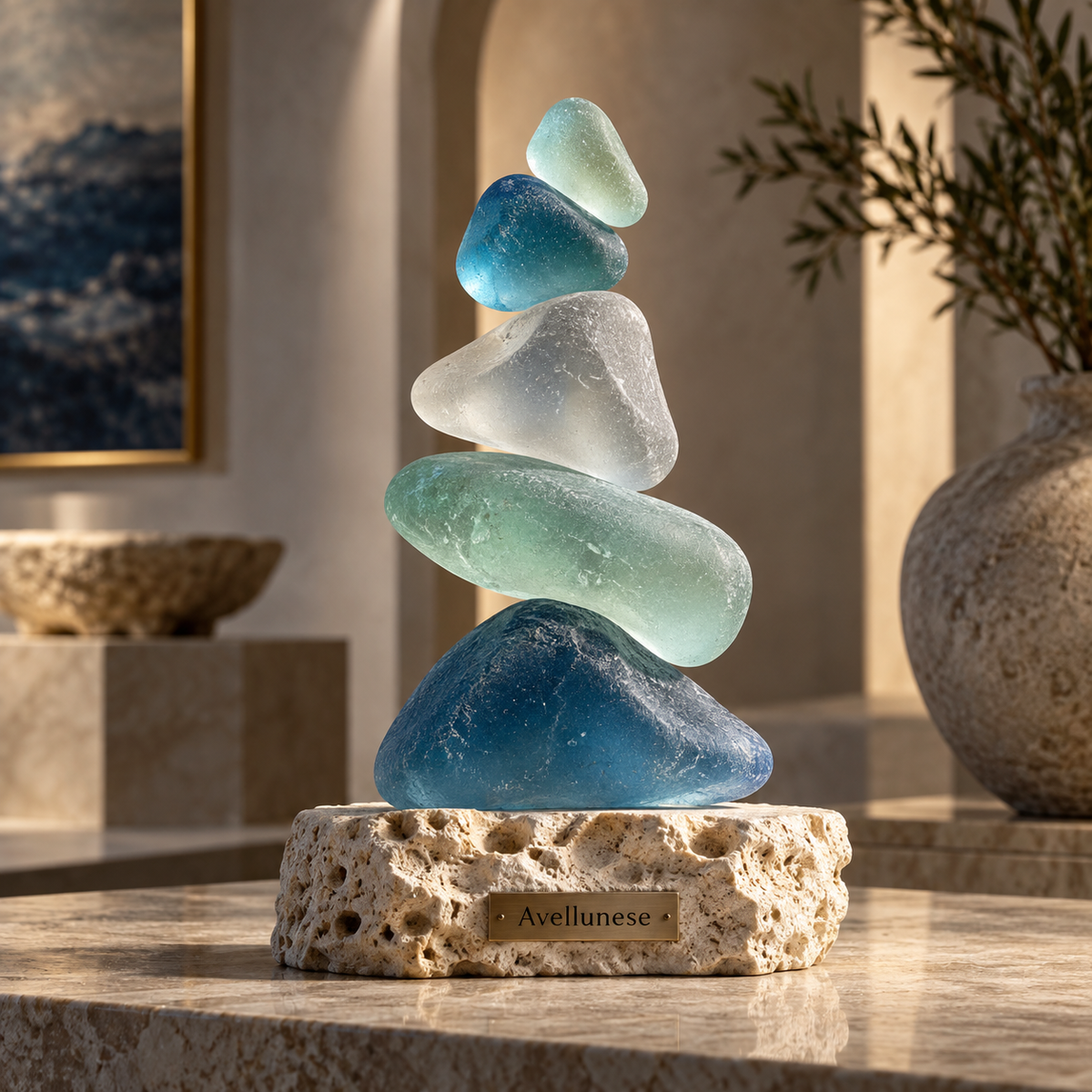 Avellunese™ Coastal Balance Stone Sculpture