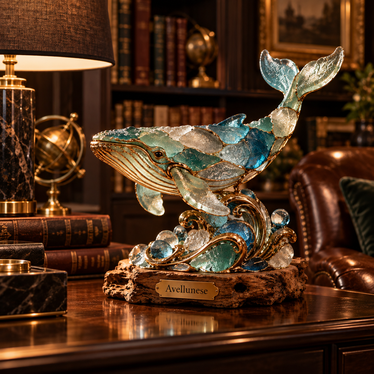Avellunese™ Azure Crest Dolphin Sculpture