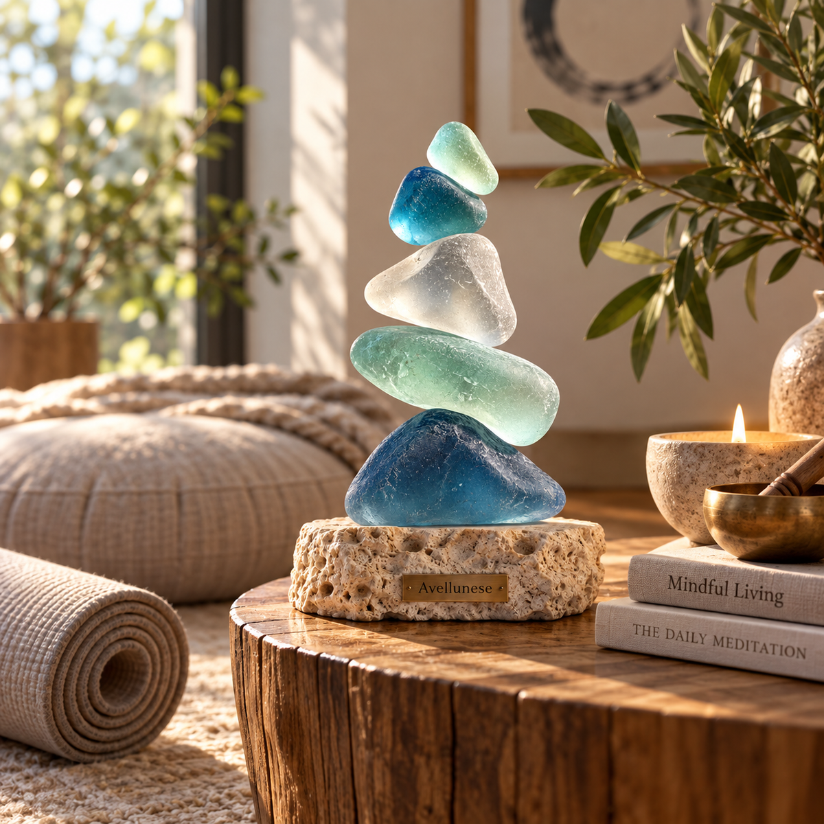 Avellunese™ Coastal Balance Stone Sculpture