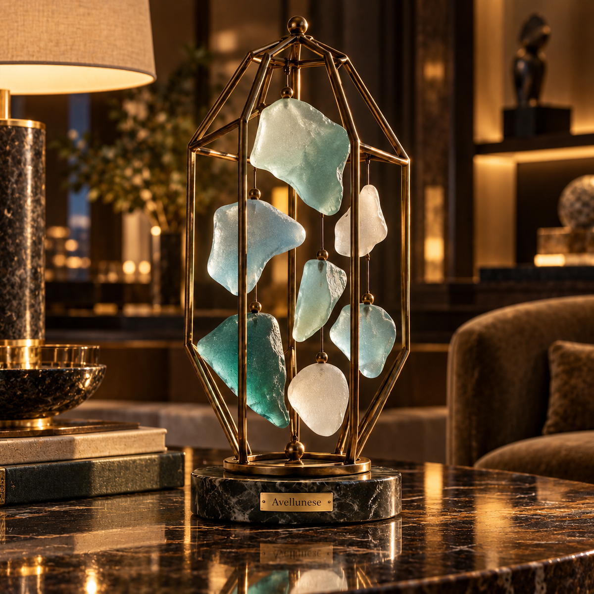 Avellunese™ Harbor Prism Glass Lantern Sculpture