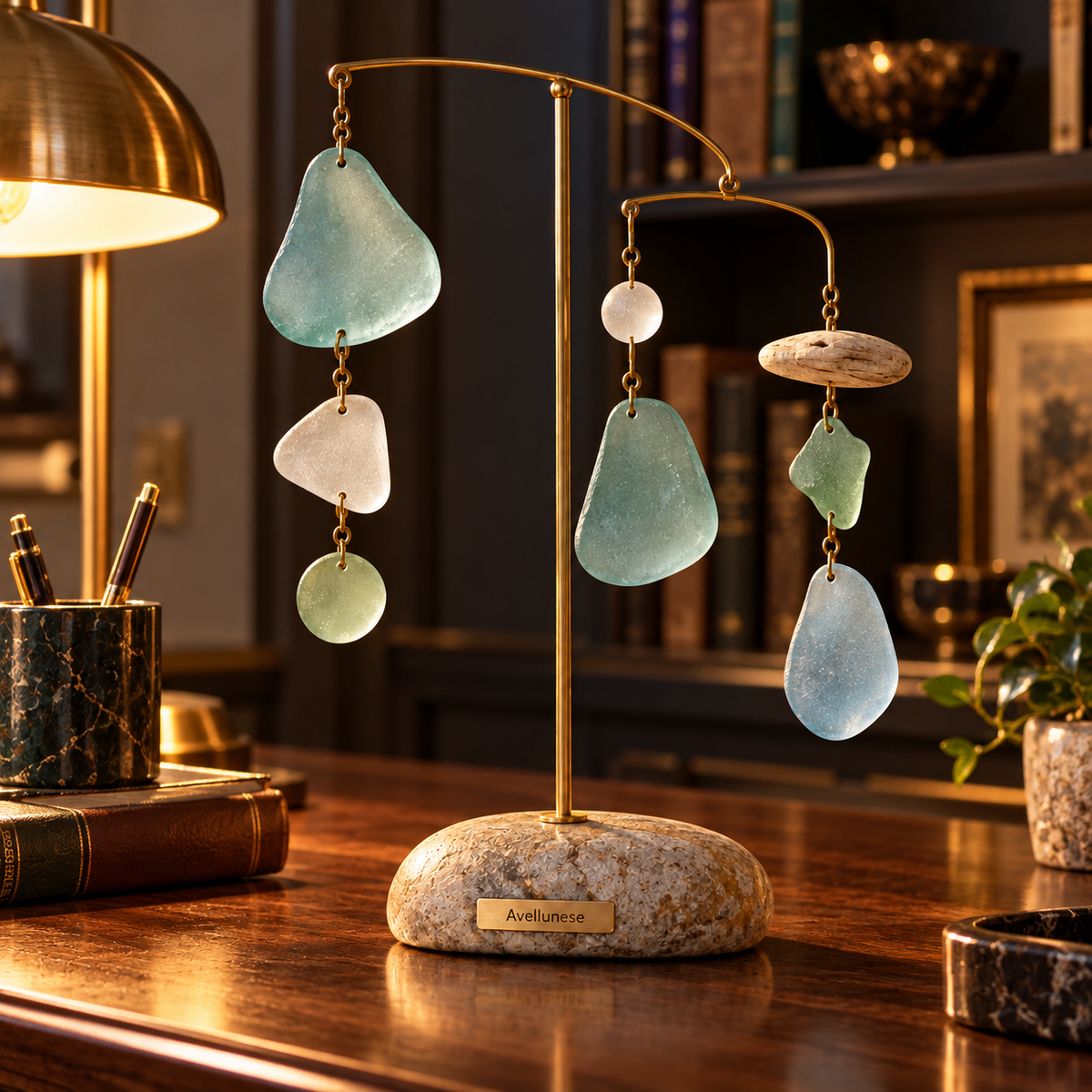 Avellunese™ Sea Mist Hanging Glass Mobile